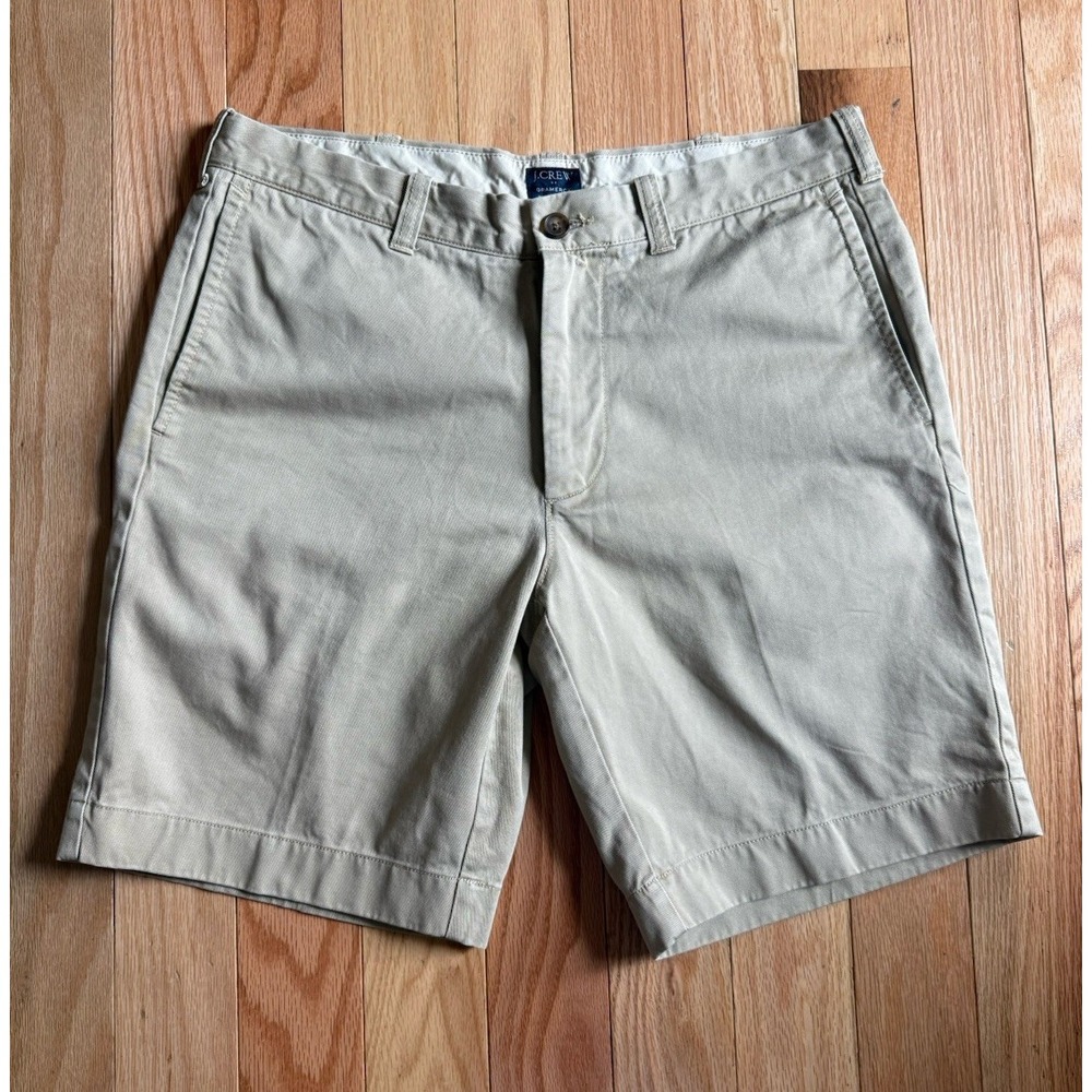 J. Crew Gramercy Shorts Men's 33W Tan Khaki Flat Front Casual Chino